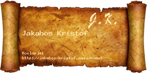 Jakabos Kristóf névjegykártya